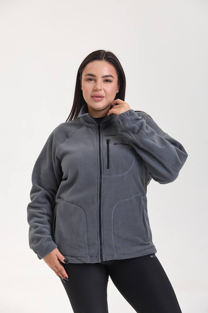 Женская флисовая кофта с вишивкой Columbia графитовая 3XL - Фото 2 Женская флисовая кофта с вишивкой Columbia графитовая 3XL - изображение 2
