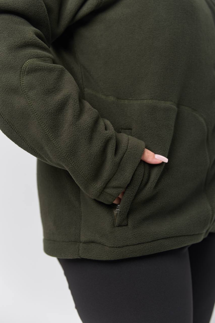 Женская флисовая кофта с вишивкой Columbia хаки 3XL - изображение 5