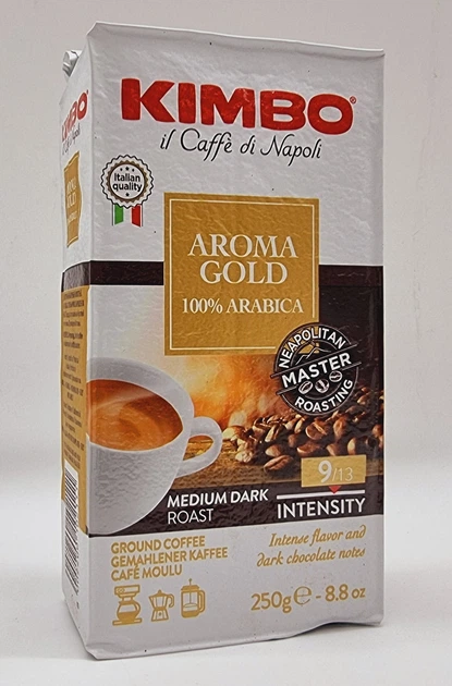 Кофе молотый Kimbo Aroma Gold 250 г - Фото 1 Кофе молотый Kimbo Aroma Gold 250 г - изображение 1