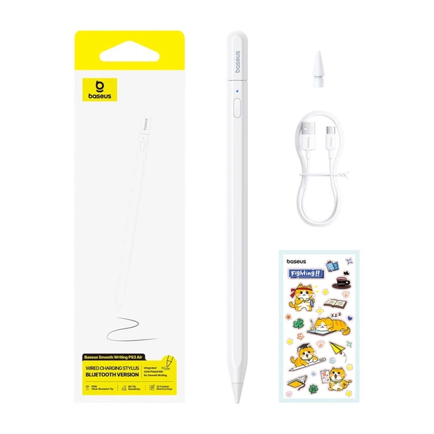 Стилус для планшета iPad/iPad Pro/iPad mini Baseus Smooth Writing PS3 Air with LED Indicators. White - зображення 10