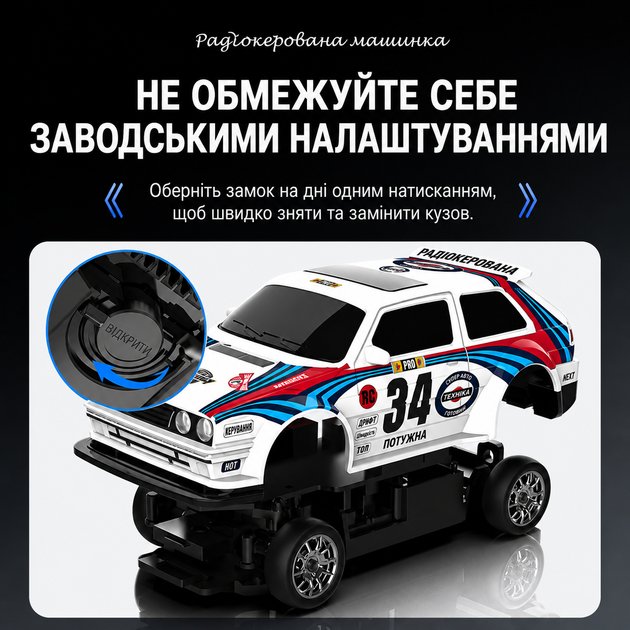 Радиоуправляемая машинка KFPLAN KF34 1:43 4WD для дрифта, RC дрифт-кар на пульте, пропорциональное управление, LED, 15 км/ч, аккум - Фото 3 Радиоуправляемая машинка KFPLAN KF34 1:43 4WD для дрифта, RC дрифт-кар на пульте, пропорциональное управление, LED, 15 км/ч, аккум - изображение 3