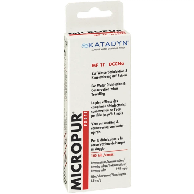 Таблетки для дезинфекции воды Katadyn Micropur Forte MF 1T/100 4x25шт - Фото 2 Таблетки для дезинфекции воды Katadyn Micropur Forte MF 1T/100 4x25шт - изображение 2