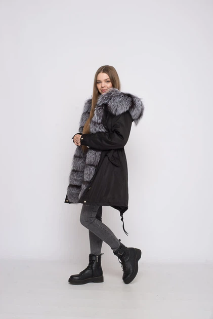 Парку Sifurs з хутром чорнобурки чорна 90 XL ( M11-90-ЧБ-Ч-2026) - Фото 3 Парку Sifurs з хутром чорнобурки чорна 90 XL ( M11-90-ЧБ-Ч-2026) - зображення 3