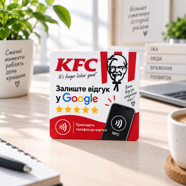 Табличка NFC CARD Branded 10x10 см для отзывов Google - изображение 2