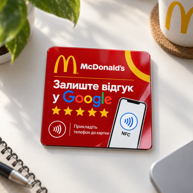 Табличка NFC CARD Branded 10x10 см для отзывов Google - изображение 2