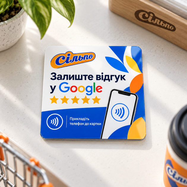 Табличка NFC CARD Branded 10x10 см для отзывов Google - изображение 3