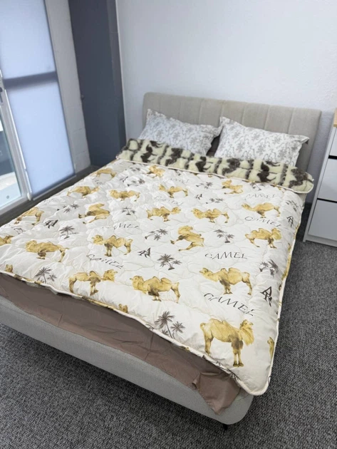 Одеяло полуторное зимнее стеганое из холлофайбера Arda Camell wool 41073 150х210 см - Фото 3 Одеяло полуторное зимнее стеганое из холлофайбера Arda Camell wool 41073 150х210 см - изображение 3