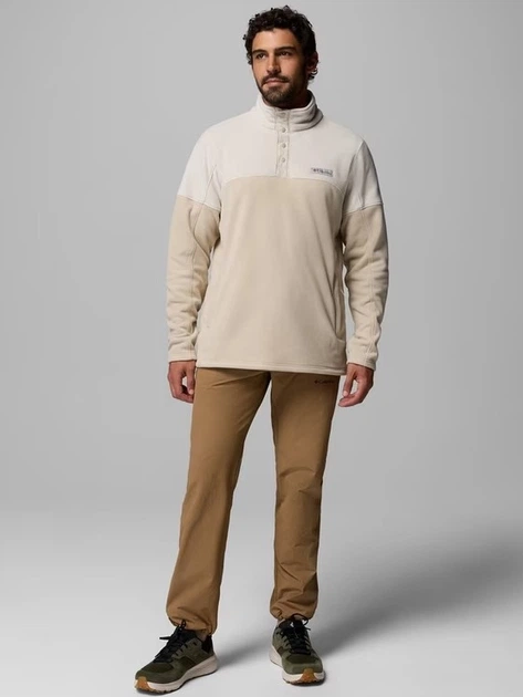 Bluza męska nierozpinana streetwear polarowa Columbia Basin Trail II 1/2 Snap Fleece 2124292271 S Beżowa (199141743423) - obraz 3