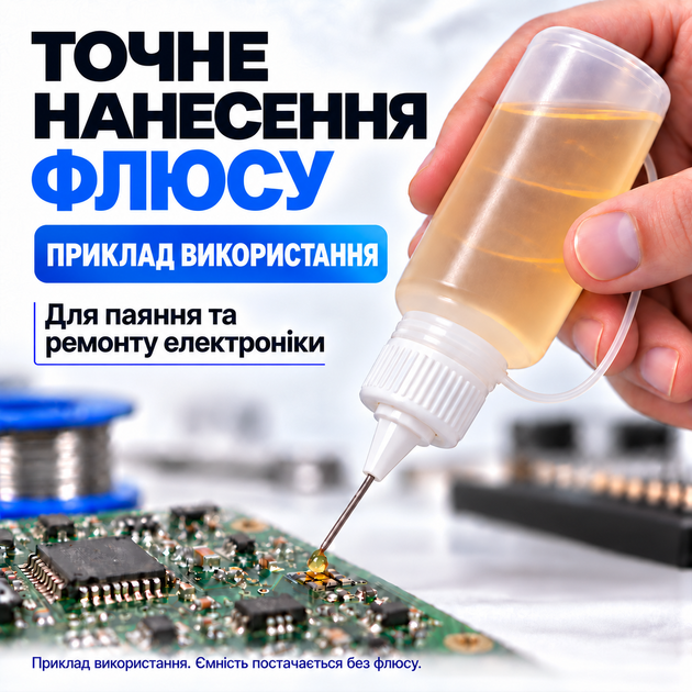 Ємність для флюсу та рідин AIDA AD-30, 30 мл, з голкою-дозатором і силіконовим ковпачком - зображення 2