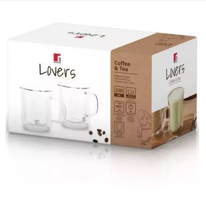 Набір склянних чашок Bergner Coffee & tea lovers 230 мл 2 шт (BG-20115-MM) - зображення 2