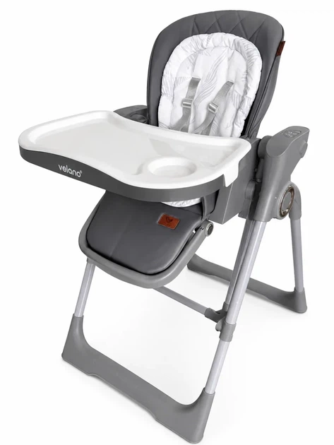 Стільчик для годування 2в1 з функцією гойдалки Velano Movio, black (45692) - Фото 2 Стільчик для годування 2в1 з функцією гойдалки Velano Movio, black (45692) - зображення 2