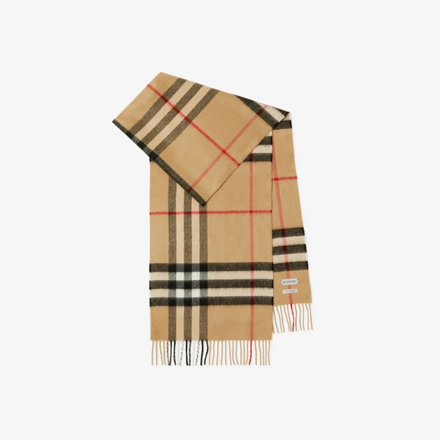 Кашеміровий Шарф Burberry в фірмову клітинку Бежевий 2026 - Фото 1 Кашеміровий Шарф Burberry в фірмову клітинку Бежевий 2026 - зображення 1
