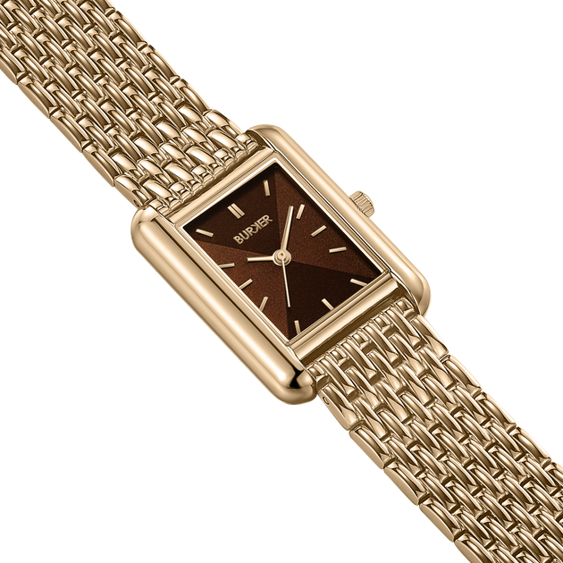 Жіночий годинник Burker Watches Olivia золотистий з коричневим циферблатом (OLGBR) - зображення 2