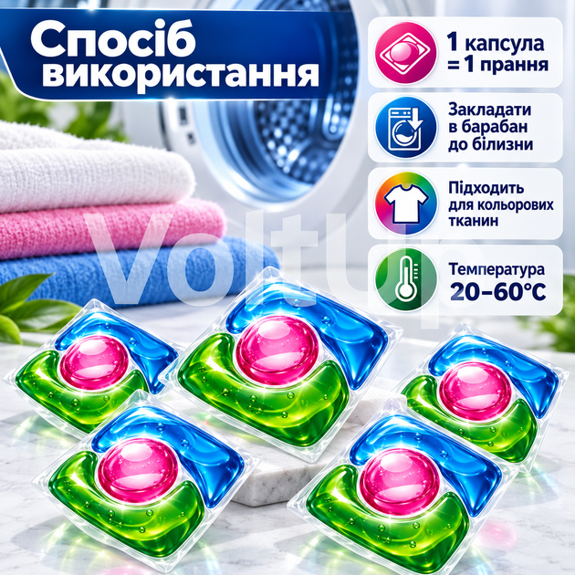 Набір 5 шт капсул для прання Persil Deep Clean Plus 3-компонентних концентрованих для автоматичного прання - зображення 5