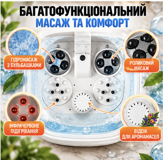 Ванночка для ніг із функцією масажу MalTес PRO-Hуdro500WS Гідромасажна ванночка для ніг із функцією масаж - изображение 8