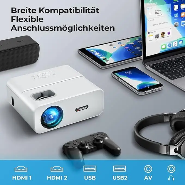 Мультимедийный проектор Movie Projector C12 Full HD 1080P Видеопроектор для домашнего кинотеатра 15000лм Белый - Фото 4 Мультимедийный проектор Movie Projector C12 Full HD 1080P Видеопроектор для домашнего кинотеатра 15000лм Белый - изображение 4