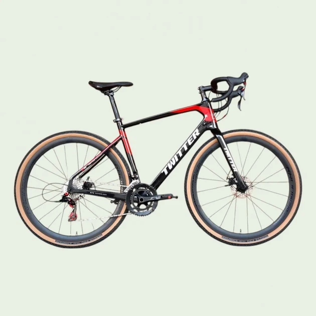 Велосипед карбоновий 28" Twitter Gravel RS-22S Carbon Black-Red (VLP_99999237) - Фото 1 Велосипед карбоновий 28" Twitter Gravel RS-22S Carbon Black-Red (VLP_99999237) - изображение 1