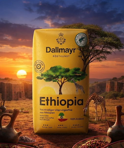 Зерновой кофе Dallmayr Ethiopia 510 г арабика 100% натуральный средняя обжарка с кофеином вакуумная упаковка для кофемашин кофеварок френч-пресса турки ароматный шоколадные цветочные травяные ноты лемонграсс - Фото 10 Зерновой кофе Dallmayr Ethiopia 510 г арабика 100% натуральный средняя обжарка с кофеином вакуумная упаковка для кофемашин кофеварок френч-пресса турки ароматный шоколадные цветочные травяные ноты лемонграсс - изображение 10