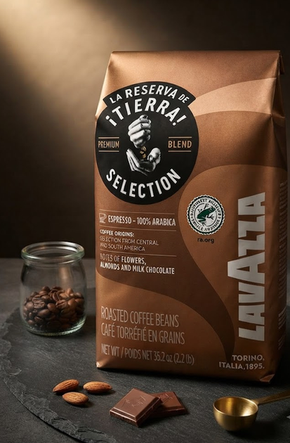 Зернова кава Lavazza Tierra Selection 1010 г натуральна 100% арабіка середнє обсмажування з кофеїном насиченим ароматом м’яким смаком легкою гірчинкою для автоматичної кавомашини турки кавоварки - Фото 6 Зернова кава Lavazza Tierra Selection 1010 г натуральна 100% арабіка середнє обсмажування з кофеїном насиченим ароматом м’яким смаком легкою гірчинкою для автоматичної кавомашини турки кавоварки - зображення 6