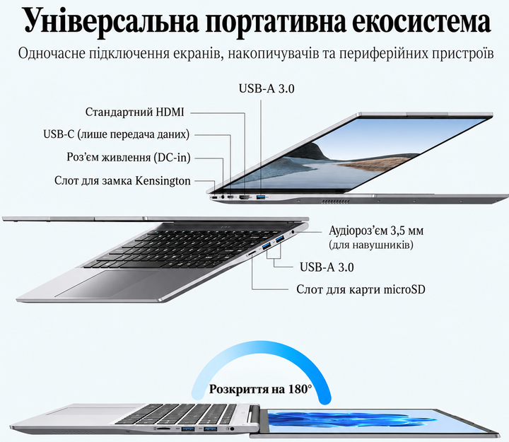 Ноутбук 15.3" Brhona UL155-TY-24 Intel Core i5 RAM 24GB SSD 512GB Win11 (UKR) (102424900) - Фото 2 Ноутбук 15.3" Brhona UL155-TY-24 Intel Core i5 RAM 24GB SSD 512GB Win11 (UKR) (102424900) - изображение 2