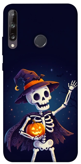Чехол для Huawei P40 Lite E с принтом Cartoon skeleton - Фото 1 Чехол для Huawei P40 Lite E с принтом Cartoon skeleton - изображение 1