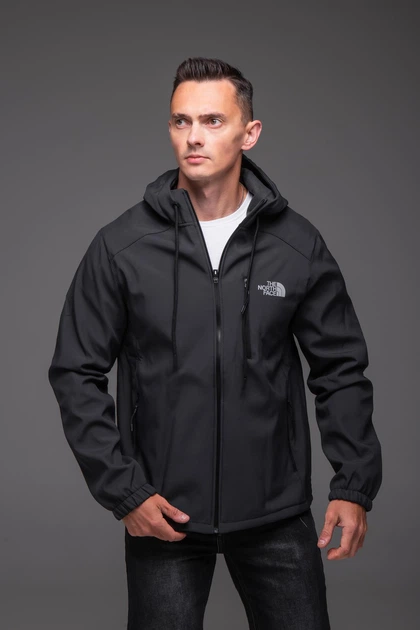 Чоловіча куртка вітрівка Softshell на флісі XL сіра 5503494s4 - Фото 4 Чоловіча куртка вітрівка Softshell на флісі XL сіра 5503494s4 - изображение 4