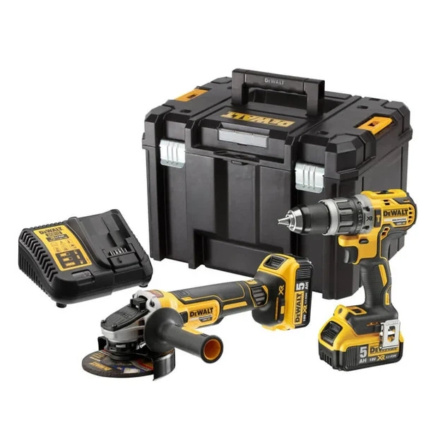 Набор аккумуляторный DeWALT 18 В дрель-шуруповерт DCD796 и УШМ DCG405 2 АКБ 5 А·ч ЗУ кейс DCK2080P2T-QW - изображение 3