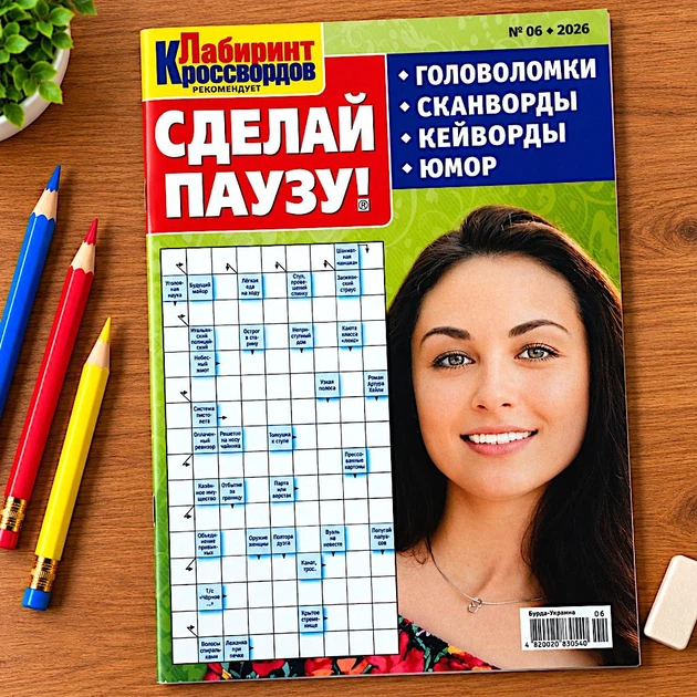 Кросворди Зроби Паузу! російською мовою №06/2026 - Фото 1 Кросворди Зроби Паузу! російською мовою №06/2026 - зображення 1