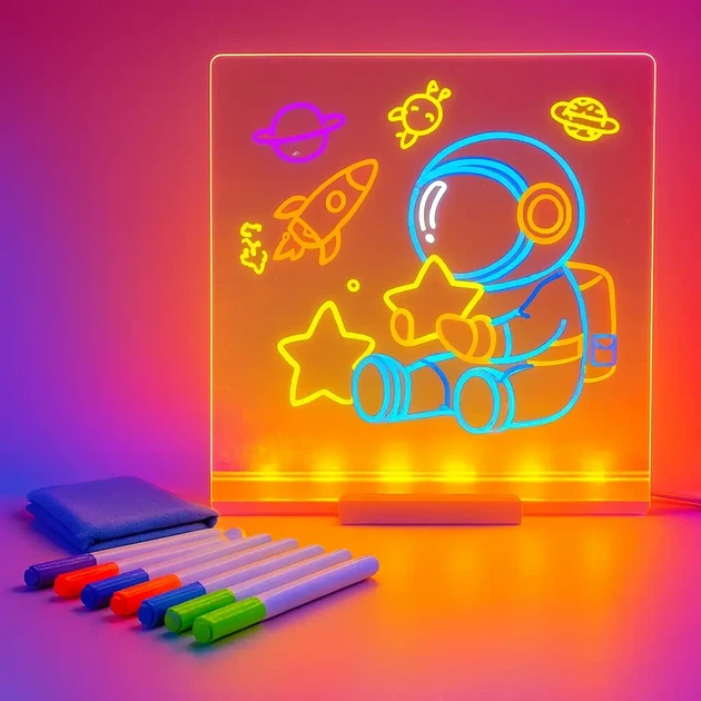 Светодиодная LED доска для рисования, 20x20 см, DIY - изображение 2