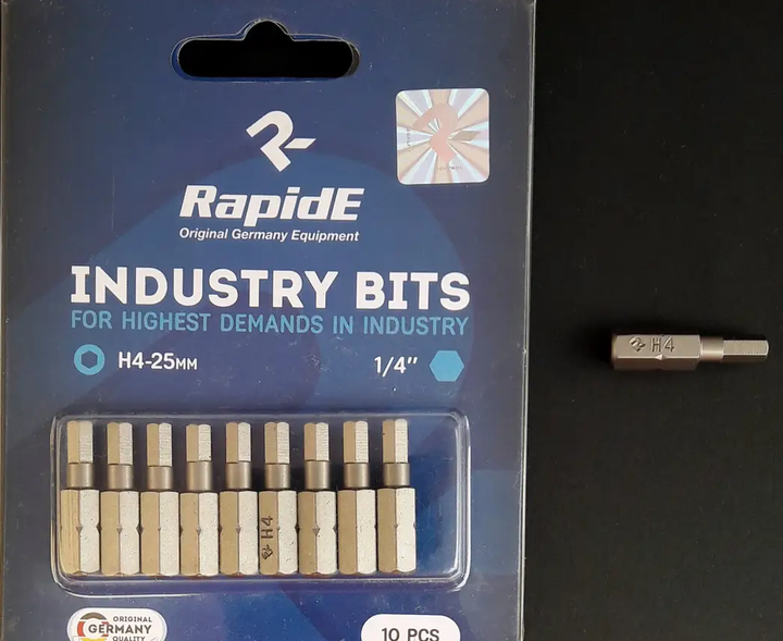 Бита RapidE H4 25 мм шестигранная для шуруповерта 1/4" HEX 1 шт - изображение 4