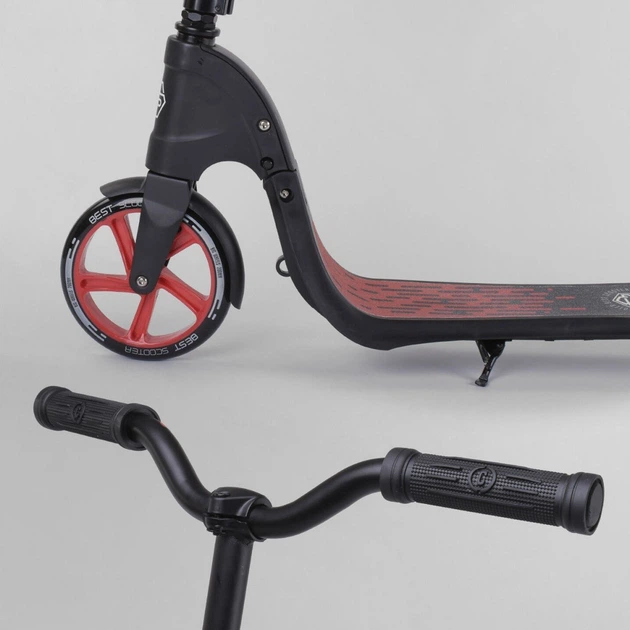 Самокат двухколесный Best Scooter 18424 Черно-красный - Фото 4 Самокат двухколесный Best Scooter 18424 Черно-красный - изображение 4