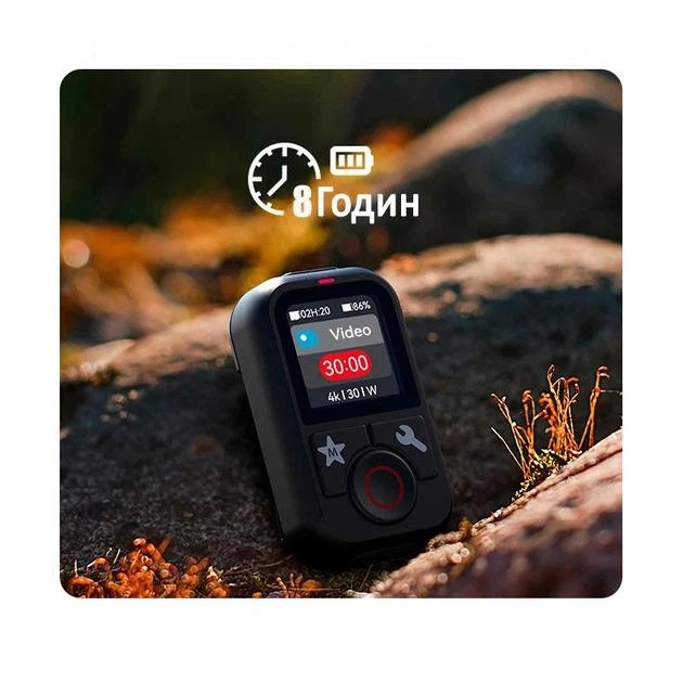 Водонепроницаемый пульт дистанционного управления TELESIN S5-RMT-01-TGP Bluetooth-пульт для GoPro Hero 13 12 11 10 9 8 Max с ремешком на запястье для экшн-камер Black - изображение 4
