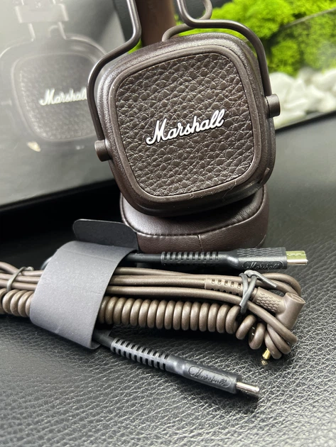 Наушники Marshall Major V Bluetooth Brown 100 часов работы, быстрая зарядка, складные, с микрофоном - изображение 9
