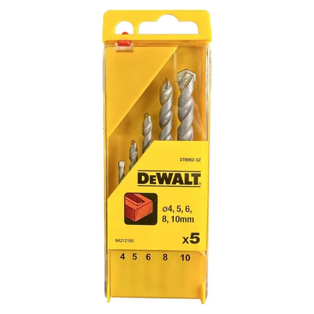 Набор сверл по бетону и кирпичной кладке DeWALT DT6952-QZ 4-10 мм, 5 шт. - Фото 1 Набор сверл по бетону и кирпичной кладке DeWALT DT6952-QZ 4-10 мм, 5 шт. - изображение 1