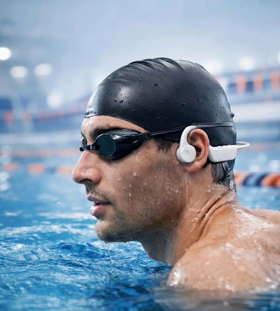 Беспроводные костные наушники X1 Pro Bluetooth, спортивная гарнитура с микрофон + поддержка SD-карт, White - Фото 5 Беспроводные костные наушники X1 Pro Bluetooth, спортивная гарнитура с микрофон + поддержка SD-карт, White - изображение 5