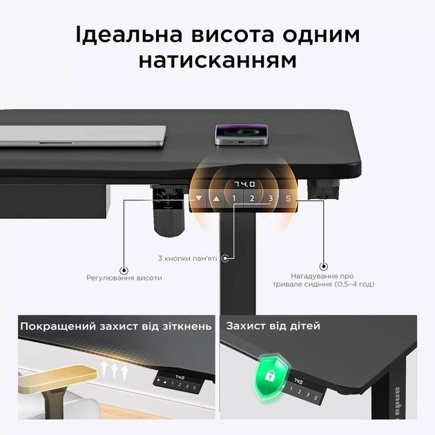 Комп'ютерний ігровий стіл Anda Seat Xtreme Black (AD-D-DD2-1800-04-B) [179320] - зображення 11