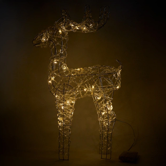 Светодиодная новогодняя декорация — олень, 45x30x10 см, 40 LED, теплый белый свет (803187) - изображение 2