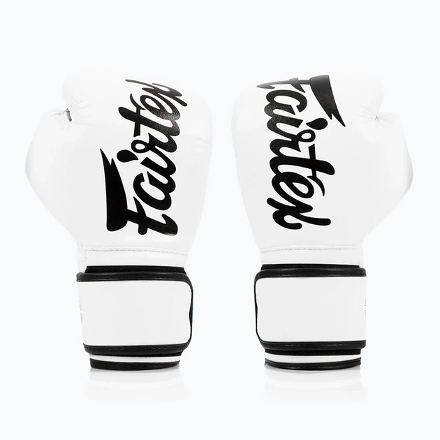 Боксерские перчатки Fairtex микрофибра 16 унций белые - изображение 6