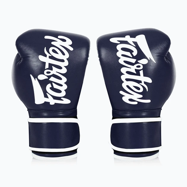 Боксерские перчатки Fairtex искусственная кожа 14 унций синие - изображение 5