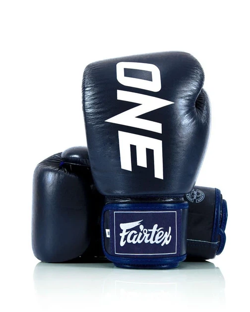 Боксерские перчатки Fairtex натуральная кожа 10 унций синие - изображение 8
