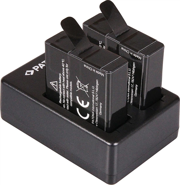 Зарядний пристрій PATONA Dual Quick-Charger f. для GoPro Hero 8 AHDBT-801 Hero 7 AHDBT-701 Hero 6 Hero 5 AHDBT-501 (4055655180573) - зображення 3