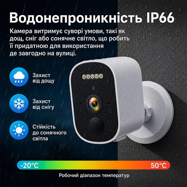 Автономная WiFi 2.4/5GHz IP-видеокамера 3Mp Light Vision VLC-03IB(CamHi) White, f=3.6mm, на аккумуляторних батареях 4000mAh (75-00349) - изображение 10