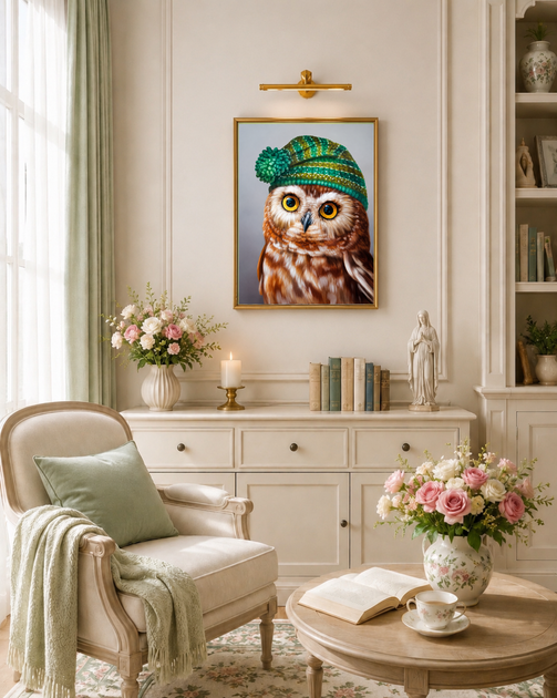 Алмазная мозаика на подрамнике ColorArt Сова 30x40 STP464 + Подарок лак для покрытия - изображение 3