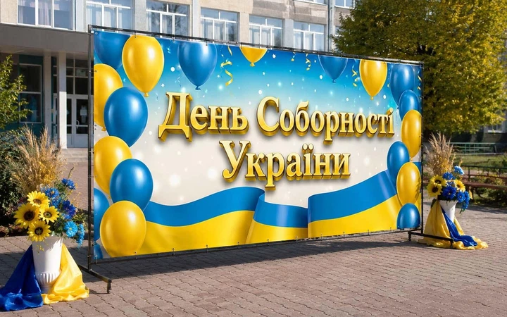 Баннер для фотозоны патриотический PHOTODECOR «День Соборности Украины 1» 1 кв.м - Фото 1 Баннер для фотозоны патриотический PHOTODECOR «День Соборности Украины 1» 1 кв.м - изображение 1