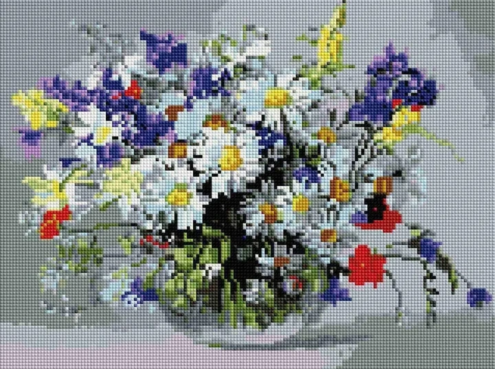 Алмазная мозаика на подрамнике ColorArt 30х40 Букет полевых цветов STP459 + Подарок лак для покрытия - изображение 2