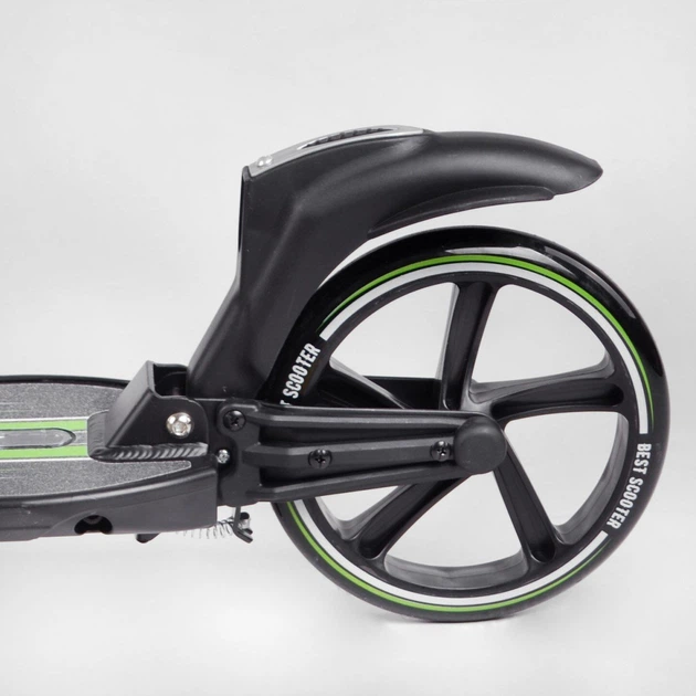 Самокат двухколесный Best Scooter L-22066 Черно-зеленый - Фото 4 Самокат двухколесный Best Scooter L-22066 Черно-зеленый - изображение 4