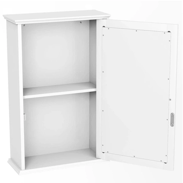 Настінна шафка для ванної, 34×15×51 см, колір: білий Costway - зображення 6