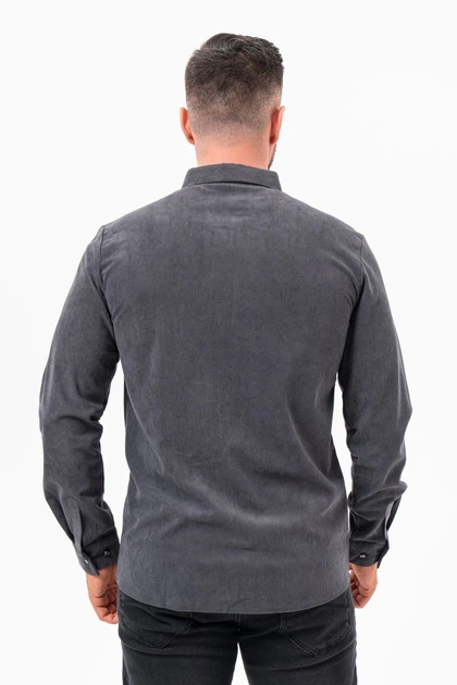 Рубашка из вельвета K.O.R 6013 Серая (GREY) XL - изображение 3