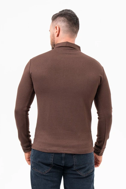Джемпер-поло на молнии K.O.R 99981 Коричневый (BROWN) 3XL - Фото 5 Джемпер-поло на молнии K.O.R 99981 Коричневый (BROWN) 3XL - изображение 5