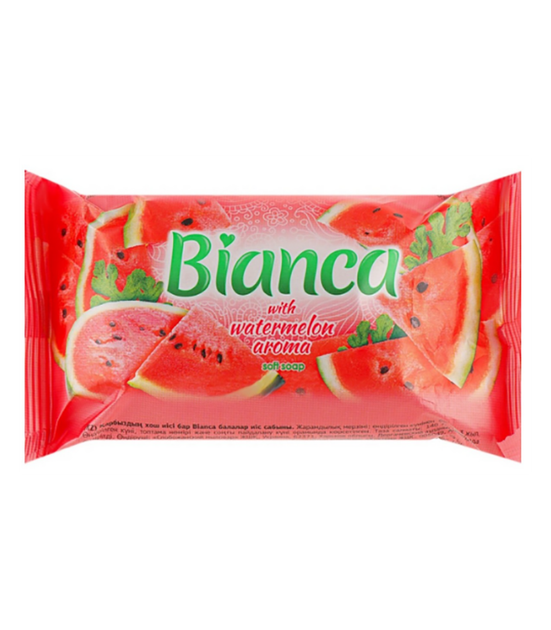 Мыло туалетное косметическое Bianca с ароматом арбуза 140 г (4820023369665) - Фото 1 Мыло туалетное косметическое Bianca с ароматом арбуза 140 г (4820023369665) - изображение 1